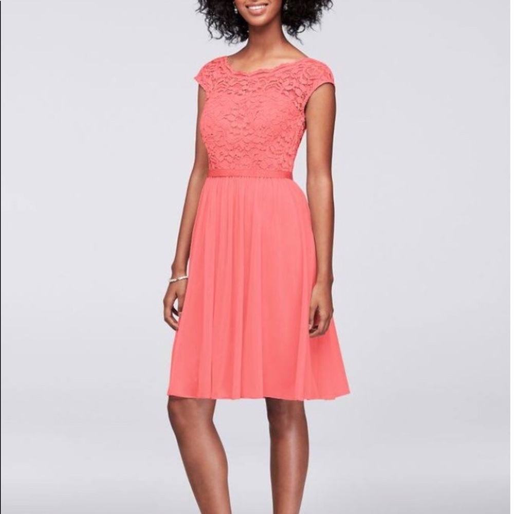 David’s Bridal F17019 dress in Parfait